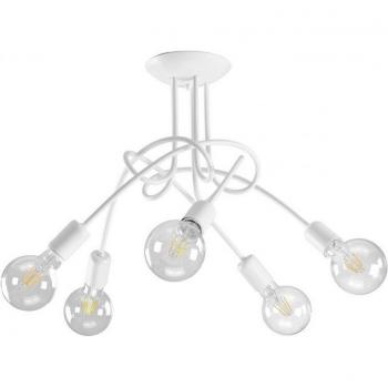 Plafón Semiempotrable Multibrazo WIRE 5 Luz Metal Blanco
