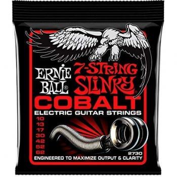 Ernie Ball Cobalt Slinky Skinny Top Heavy Bottom Electric Guitar Strings 7-String Set, Gauge 10-62