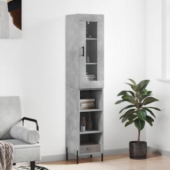 Aparador de hormigón gris 34,5x34x180 cm de madera multicapa Vidaxl