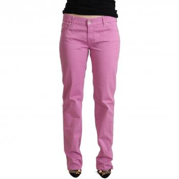 Jacob Cohen Pink Cotton Low Waist Denim Tapered Jeans - W33, Elegant Tapered Pink Denim Jeans, Straight Jeans, female, Size: W33