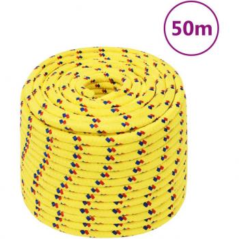 Cuerda náutica amarilla de polipropileno 14 mm 50 m