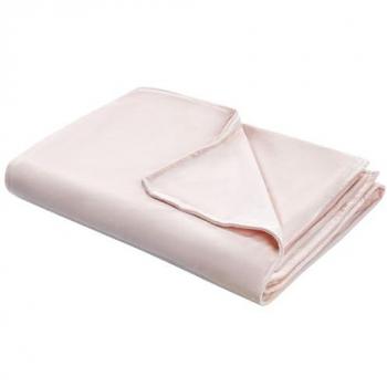 Funda de manta pesada moderna rosa 150 x 200 cm tejido de poliéster diseño liso Rhea