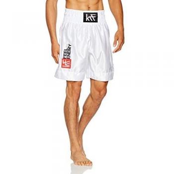 KRF Feel The Enemy Boxing Liso Pantalones Cortos de Boxeo, Hombre, Blanco, M