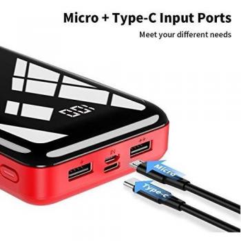 Bextoo 30000mAh Power Bank, Cargador portátil USB-C, Paquete de batería Externa con Pantalla Digital LCD, Carga de Alta Velocidad con Salida USB Dual para teléfonos Inteligentes, Tabletas y más