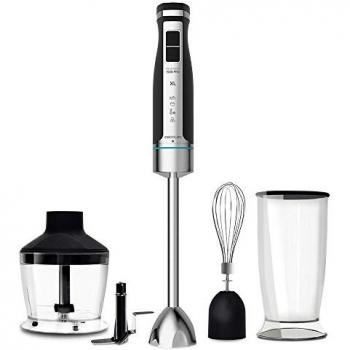 Cecotec PowerGear 1500 XL Pro Batidora de Mano, 1500 W, Pie Extralargo, Cuchillas de Titanio, 21 Velocidades + Turbo, Diseño Ergonómico, Cam