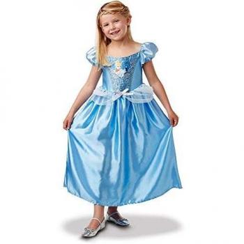 Princesas Disney - Disfraz de Cenicienta con lentejuelas para niña, infantil 7-8 años