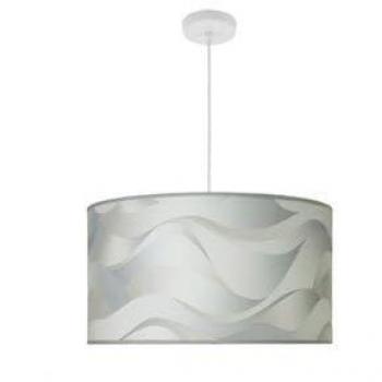 Lámpara Colgante Moderna 3 E27 Blanco/Ola Gris 50x50 cm con Difusor