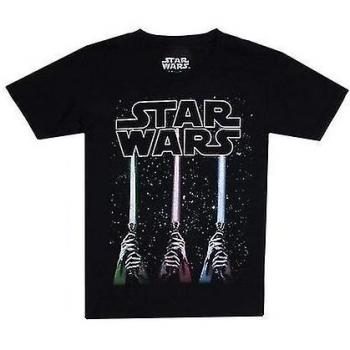 Camiseta de sable de luz de Star Wars para niños, color negro, talla 10-12 años
