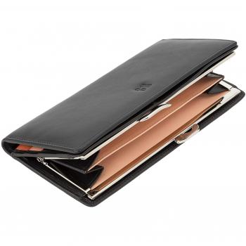 Cartera grande de mujer Dudu de piel con monedero clic clac, cuero auténtico, protección RFID para tarjetas de crédito, colorido con agujeros para billetes