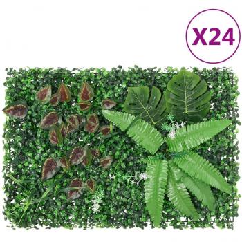 Valla artificial para plantas 24 piezas verde 40x60 cm