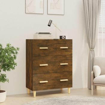 Aparador de madera multicapa ahumado de roble 70x34x90 cm