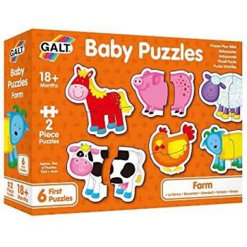 Puzzle Granja para Bebés Galt - Set de 6 Piezas Chunky, Educativo y Colorido (18 meses+)