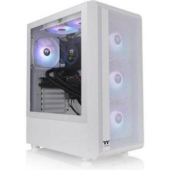 Thermaltake S200 TG ARGB Snow Edition ATX Mid-Tower Gaming Case with Tempered Glass Panel, 3x 120mm ARGB Fans, USB 3.0 - White