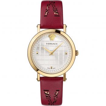 Versace Medusa Chain Leather Watch Red, Multicolor female, Size: ONE SIZE