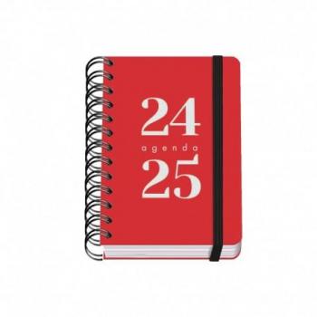 Dohe - Agenda Escolar 2024-2025 - Día por Página, Tamaño A6 (12x17 cm), Cierre Anillas y Goma, Español e Inglés, 4 Páginas de Pegatinas, Septiembre