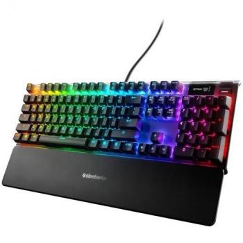 SteelSeries Apex 7 RGB Mechanical Gaming Keyboard with OLED Display, USB Passthrough, Media Controls, and Linear Red Switches