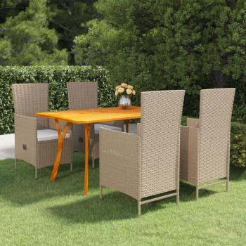 5-Piece Beige Garden Dining Set