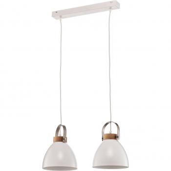Lámpara colgante de acero blanca Bergen, 2 luces E27