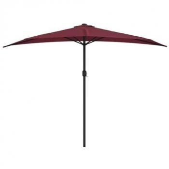 Parasol de balcón con poste de aluminio 300 x 150 x 253 cm color burdeos