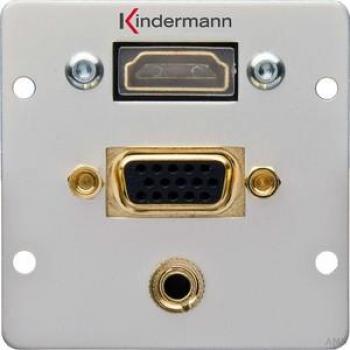 Kindermann HDMI VGA Audio Multi-Insert Connector Panel with Cable 7444000586