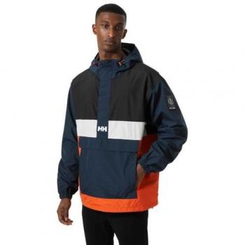 Helly Hansen Play Anorak Windbreaker para Hombre, impermeable, transpirable, con capucha ajustable, cierre frontal con cremallera y botones a presión, bolsillos laterales con cremallera, puños elásticos y diseño