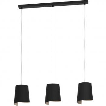 Lámpara colgante moderna Bolivia negra y arena, 3 luces E27