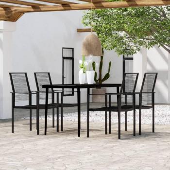 5-Piece Black Garden Dining Set