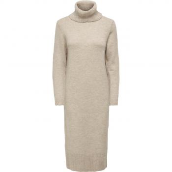 Vestido Punto Only Mujer Onlbrandie Roll Neck Dress Beige, tipo: vestido, características: color beige, diseño de cuello alto (roll neck), fabricado en punto