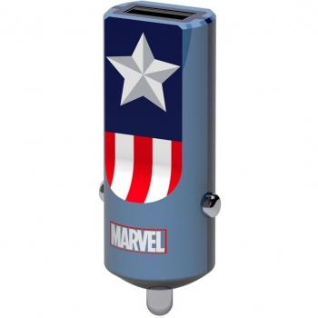Captain America 2.4A USB Car Charger - Blue, Red, White