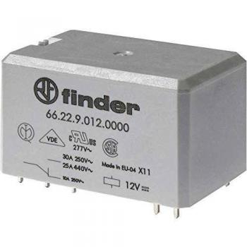 Relé de potencia Finder 66 Series DPDT 2 polos 24V DC 30A montaje en PCB