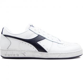 Diadora Men's Magic Basket Low Icona Trainers - White/Black - Size 9 US Unisex Low-Top Sneakers in Synthetic Leather