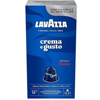 Lavazza Crema e Gusto, Arabica e Robusta, tostado delicado, cápsulas de aluminio, compatible con Nespresso, cero impacto de CO2, 1 paquete de 10 cápsulas