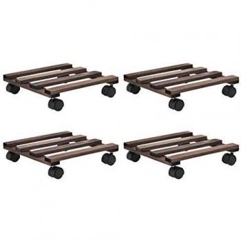 vidaXL Plant Rollers 4 pcs Cedar Wood 25x25 cm