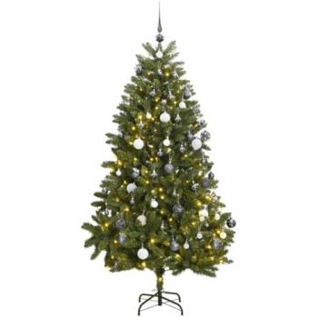 Árbol de Navidad artificial con bisagras 300 LED y bolas 270 cm