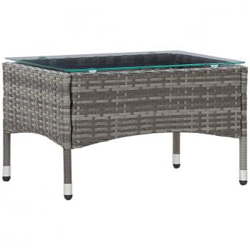 Grey Poly Rattan Coffee Table 60x40x36 cm