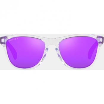 Oakley Junior Frogskins XXS - Transparent Round Kids Sunglasses with Prizm Violet Mirrored Lenses