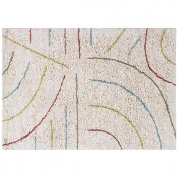 Alfombra infantil beige con curvas multicolor 100 x 150 cm PEPA