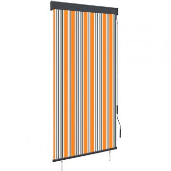 Estor enrollable de exterior Día y Noche amarillo y azul 80x250 cm