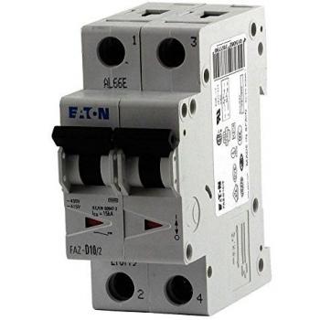 Interruptor Automático Miniatura Eaton FAZ-C20/2, 2 Polos, 20A, Curva Tipo C, Poder de Corte 10 kA, Montaje en Carril DIN