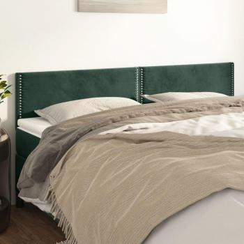 Cabeceros de terciopelo verde oscuro - 2 unidades - dimensiones 100x5x78/88 cm