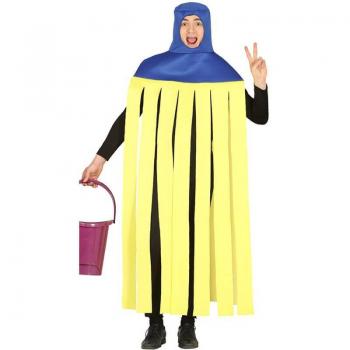 Disfraz de Fregona Adulto Talla L Amarillo y Azul Guirca
