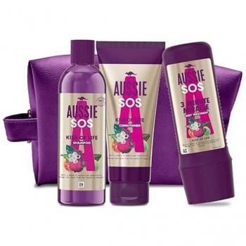 Aussie - Set de regalo SOS Champú, Mascarilla y Acondicionador Hidratación y Brillo