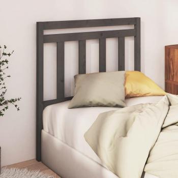 Cabecero de cama de madera maciza de pino gris 81x4x100 cm