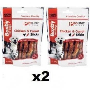 BOXBY PREMIOS STICKS POLLO Y ZANAHORIA PERRO 100 GRS