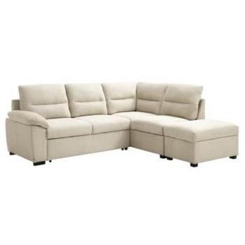 Sofá Cama Rinconero Derecho Convertible en Tejido Beige TOLMINA
