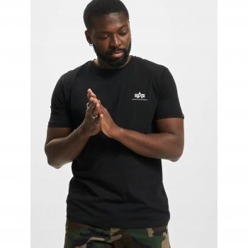 Camiseta de Manga Corta Alpha Industries Basic T Small Logo, Color Negro, Talla S para Hombre