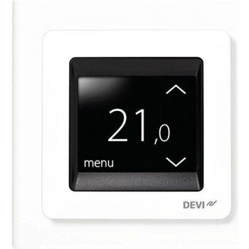 Termostato Digital Programable DEVIreg Touch Blanco 16A 230V con Pantalla Táctil y Marco Diseño Moderno