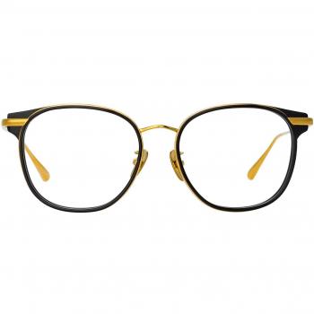 Linda Farrow BOWER LFL1486 C1 Men's Eyeglasses Black Size 53 (Frame Only) - Blue Light Block Available