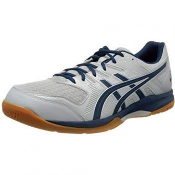 ASICS Men's Gel-Rocket 9 Indoor Court Shoe, Glacier Grey/Mako Blue, 6.5 UK