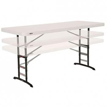 Mesa Plegable Lifetime Ajustable Blanco Acero Plástico 183 x 91 x 76 cm, Portátil, Ultrarresistente, Duradera y Resistente, Capacidad para 6 Personas